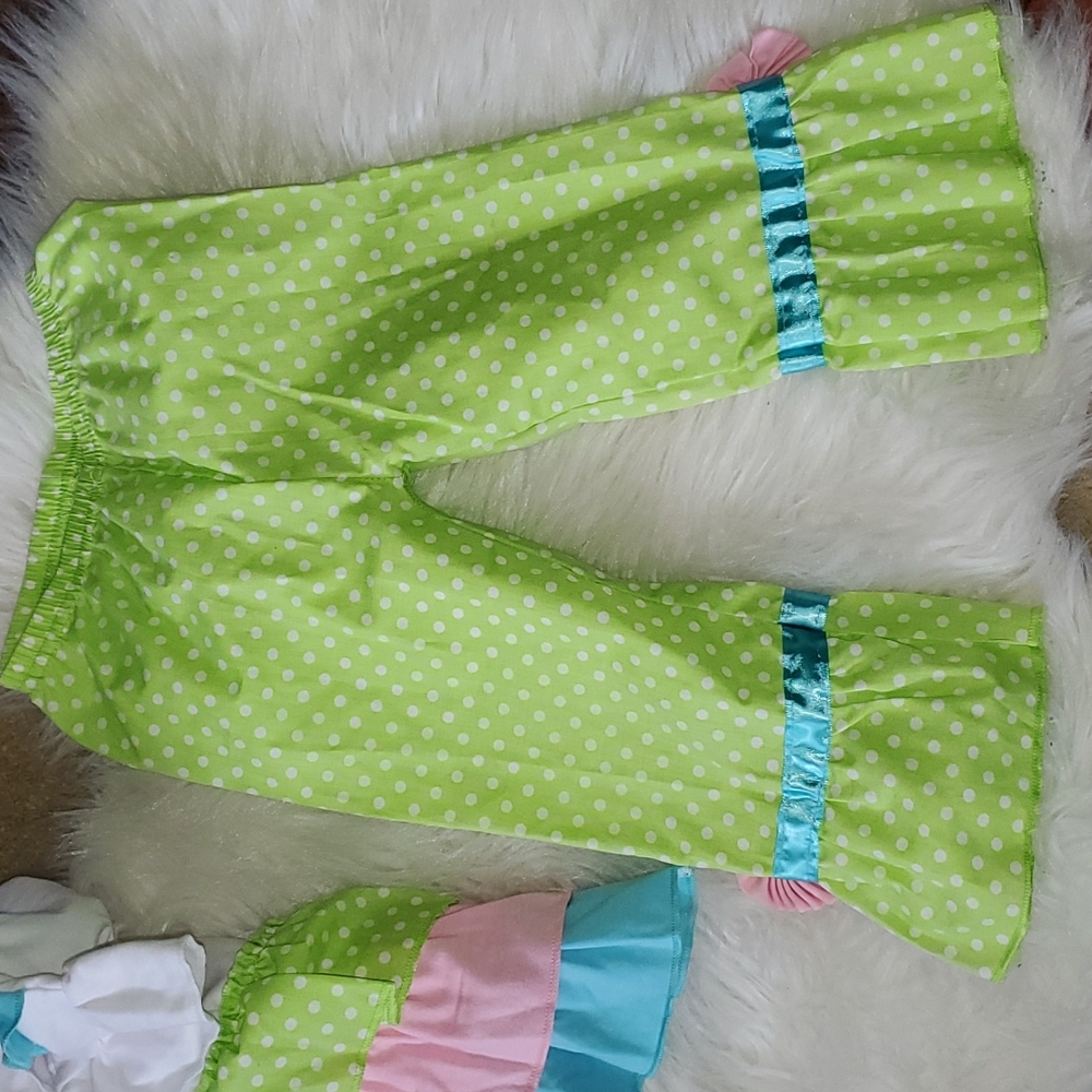 Girl's boutique ruffle matching set outfit 2T-3T - Picture 5 of 6